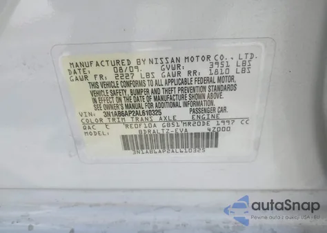 2010 Nissan Sentra 2.0S from USA, damaged, VIN 3N1AB6AP2AL610325